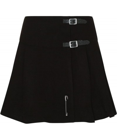 Womans 16.5 Inch Wraparound Tartan Kilt Skirts Black $20.62 Skirts