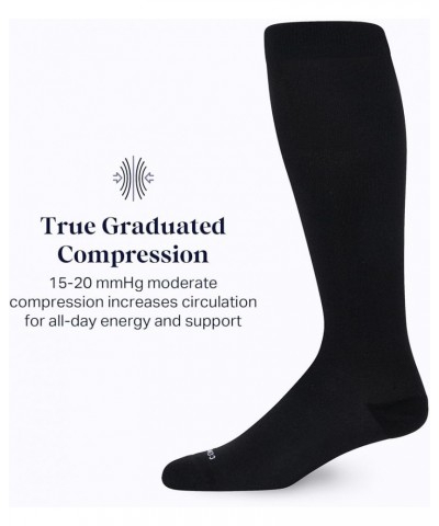 Nylon Knee High Socks - 15-20mmHg Graduated Compression Socks - Soft & Breathable Support Unisex Socks Regular Black - 3 Pack...