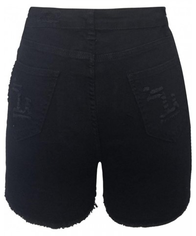 Jean Womens Shorts Summer High Waist Trendy Ripped Distressed Denim Shorts Comfy Shredded Raw Frayed Cowboy Short 03-black Lo...