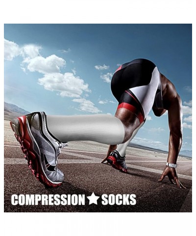 Compression Socks for Women & Men Circulation (4 Pairs) 15-20 mmHg is Best Support for Athletic Running Cycling 10 Black/Whit...