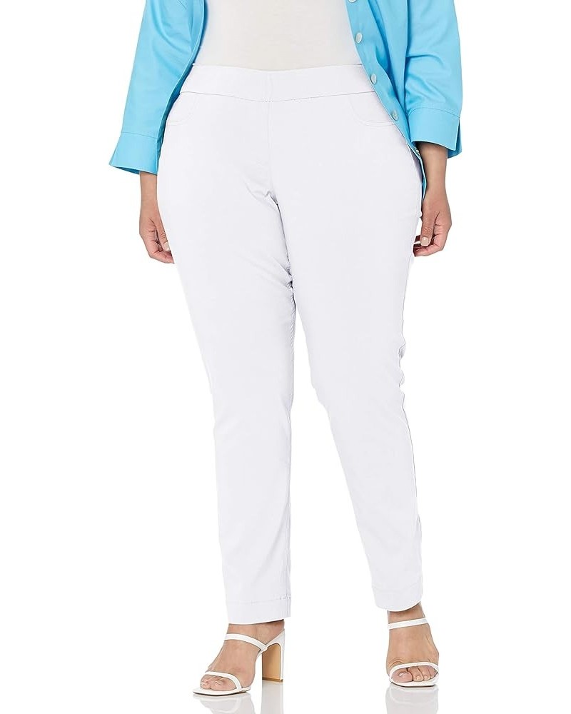 Women's Plus-Size Pull-on Straight-Leg Pant White $30.67 Pants