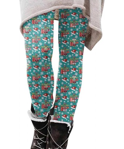 Women's Fleece Lined Legging Casual Christmas Pants Long Printed All- Pants Santa Print Workout Pants Light Blue 2 $7.93 Legg...