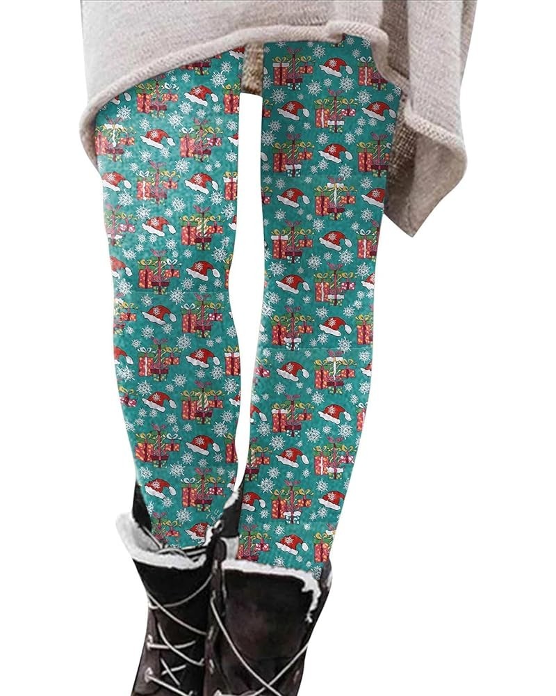 Women's Fleece Lined Legging Casual Christmas Pants Long Printed All- Pants Santa Print Workout Pants Light Blue 2 $7.93 Legg...