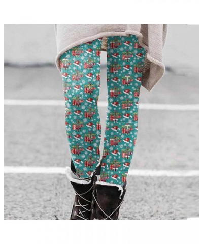 Women's Fleece Lined Legging Casual Christmas Pants Long Printed All- Pants Santa Print Workout Pants Light Blue 2 $7.93 Legg...