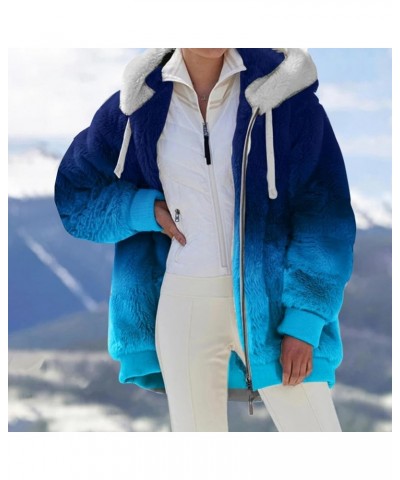 Heated Jackets For Women Wool Quilted Lightweight Coat Long Sleeve Turtleneck Zippered Hooded Jacket With Pockets 4-blue $19....