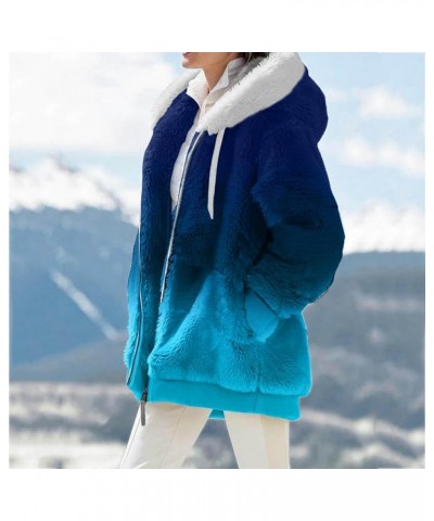 Heated Jackets For Women Wool Quilted Lightweight Coat Long Sleeve Turtleneck Zippered Hooded Jacket With Pockets 4-blue $19....