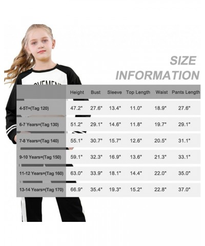 Girls 2 Piece Outfits Cute Fall Winter Clothing Sets, 4T-14 Years A Black White $7.64 Pants