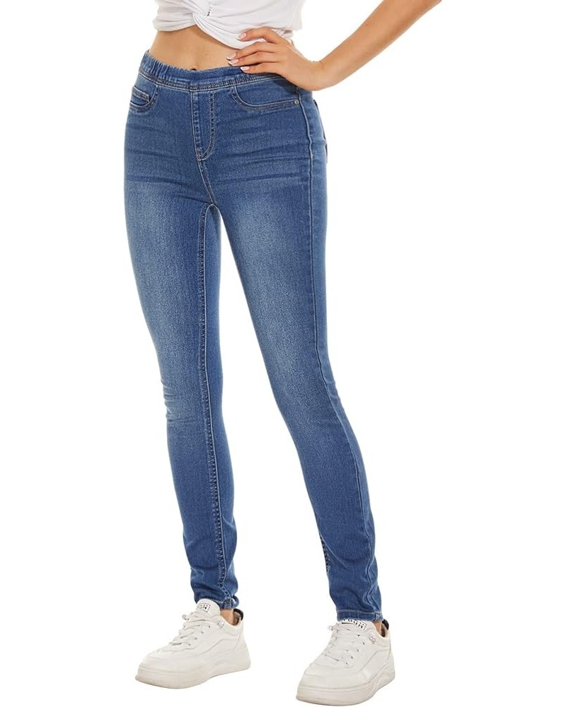 Jeggings Jeans for Women Stretchy, Pull on Denim Pants with Pocket Skinny 9491-medium Blue $12.99 Jeans