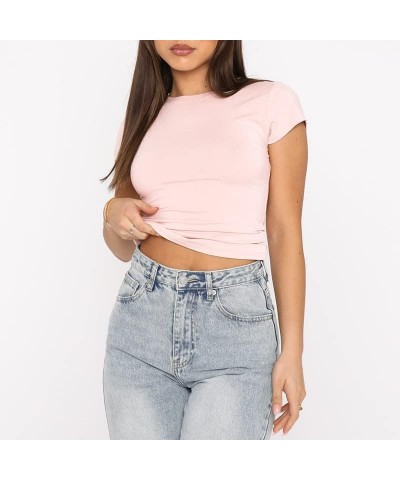 Long Sleeve Skinny Shirt for Women Solid Color Casual Girls Crop Top Tight Tee Layer Basic T-Shirts Streetwear 2023 Short (Mi...