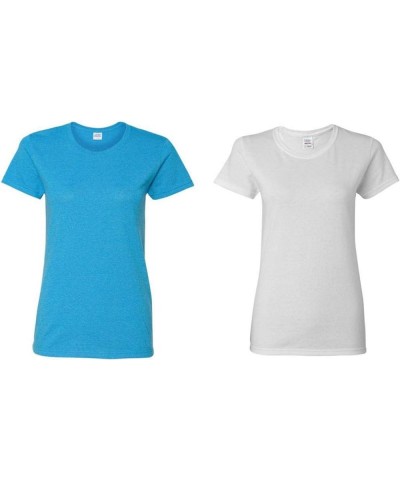 Women's Heavy Cotton T-Shirt, Style G5000L, 2-Pack (Heathersapphire/White) $7.13 T-Shirts