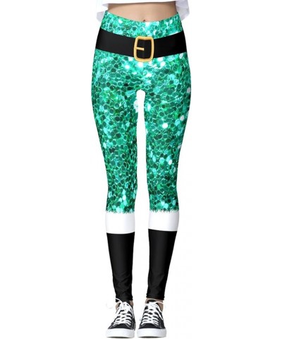Women's Satan Cluas Ugly Christmas Xmas Leggings Funny Costume Tights Green Santa Cluas $11.76 Leggings