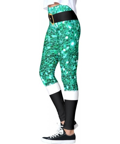 Women's Satan Cluas Ugly Christmas Xmas Leggings Funny Costume Tights Green Santa Cluas $11.76 Leggings