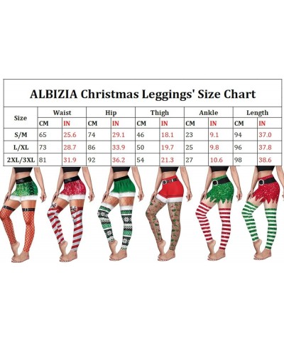 Women's Satan Cluas Ugly Christmas Xmas Leggings Funny Costume Tights Green Santa Cluas $11.76 Leggings