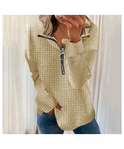 women's fashion hoodies & sweatshirts thick sweatshirts for women winter with zipper lightweight sweaters Khaki-a $8.56 Hoodi...