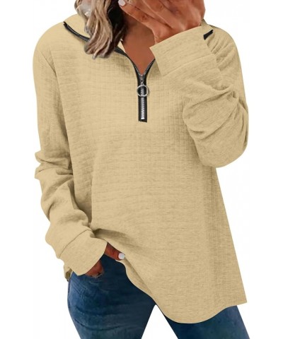 women's fashion hoodies & sweatshirts thick sweatshirts for women winter with zipper lightweight sweaters Khaki-a $8.56 Hoodi...