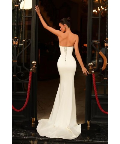 Prom Dresses Satin Ball Gown 2023 Off Shoulder Mermaid Long Slit Formal Evening Party Bridesmaid Gowns for Women Grey $29.92 ...