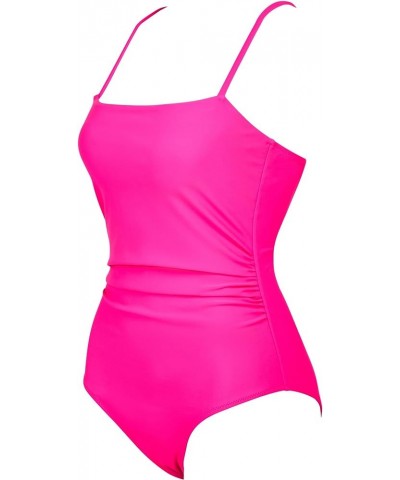 Women Sexy Tummy Control One Piece Swimsuits Square Neck Bathing Suits 62 Hot Pink $16.73 Swimsuits