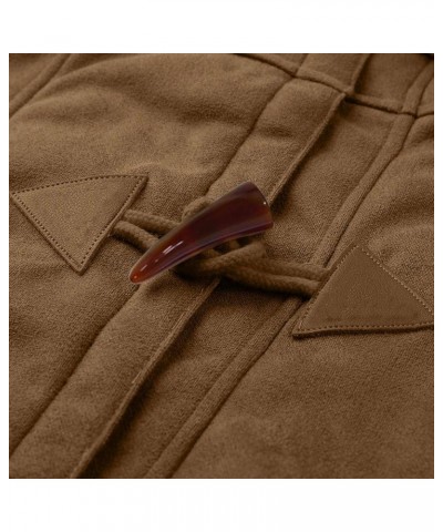 Womens Winter Coats Fuzzy Jacket Warm Plush Hoodies Horn Button Sweater Coat Plus Size Wool Jacket Velvet Outerwear Navy $13....