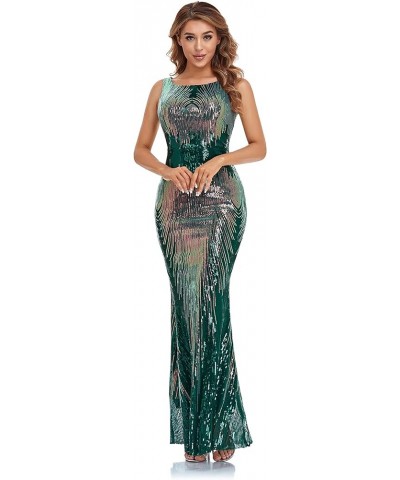 Women's Evening Dress Party Elegant Tight-Fitting Long Dress Sequin Formal Occasion Dress Dark Green2 $35.70 Dresses