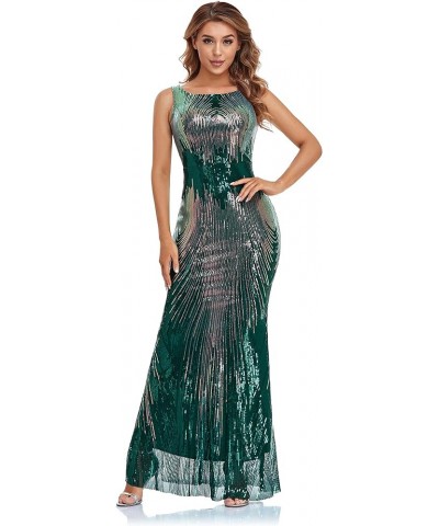 Women's Evening Dress Party Elegant Tight-Fitting Long Dress Sequin Formal Occasion Dress Dark Green2 $35.70 Dresses