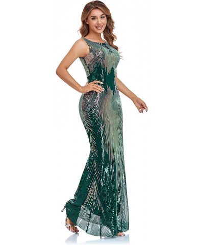 Women's Evening Dress Party Elegant Tight-Fitting Long Dress Sequin Formal Occasion Dress Dark Green2 $35.70 Dresses