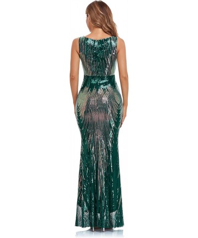 Women's Evening Dress Party Elegant Tight-Fitting Long Dress Sequin Formal Occasion Dress Dark Green2 $35.70 Dresses