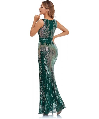 Women's Evening Dress Party Elegant Tight-Fitting Long Dress Sequin Formal Occasion Dress Dark Green2 $35.70 Dresses