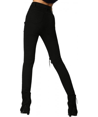 Women's Casual High Waist Ripped Skinny Jeans Distressed Denim Pants Black 8 $25.79 Jeans