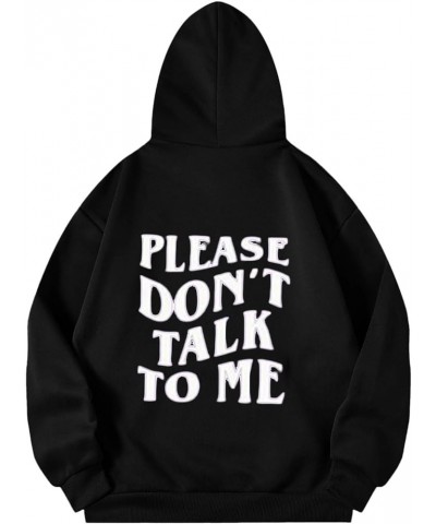 Please Don'T Talk To Me Hoodies For Women Graphic Letter Print Casual Pullover Long Sleeve Loose Tops Sweatshirts With Pocket...