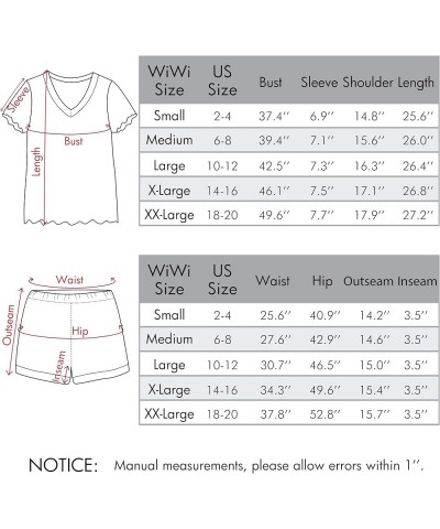 Viscose from Bamboo Pajamas Set for Women Soft Short Sleeve with Shorts Summer Plus Size Pjs Sets Sleepwear S-4X C-wine Red $...