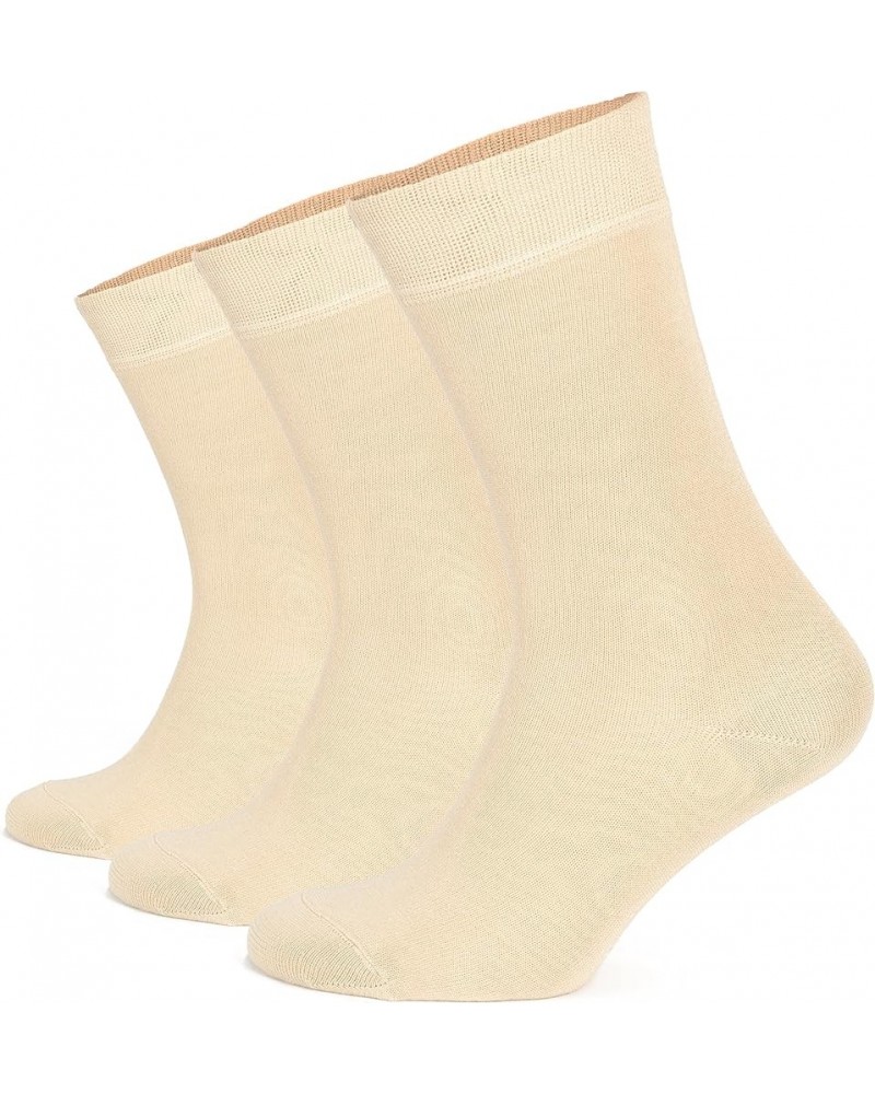 Women’s Crew Dress Bamboo Socks 3 Pack Business Casual for Shoe Size 6-9 & 9-12 Beige $10.29 Socks