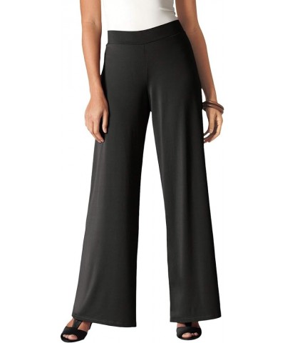 Women's Plus Size Knit Palazzo Pant Wide Leg Stretch Dress Pants Black $16.45 Pants