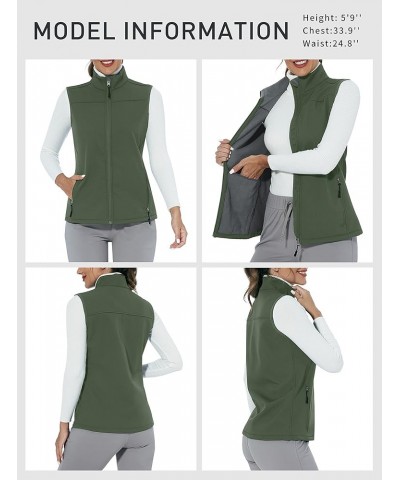 Fleece Lined Vests For Women Lightweight Vest Jacket Windproof For Golf Runnig Hiking Army Green $13.80 Vests