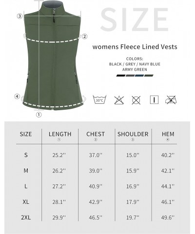 Fleece Lined Vests For Women Lightweight Vest Jacket Windproof For Golf Runnig Hiking Army Green $13.80 Vests