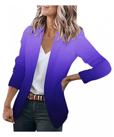 Women's Work Office Lapel Collar Stretch Jacket Suit Blazer Coats for Women Plus Size Work Office Blazer Jacket U-2-purple $1...