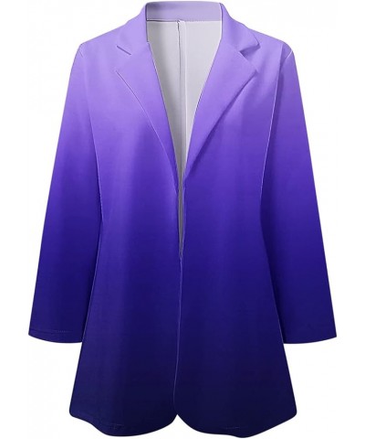 Women's Work Office Lapel Collar Stretch Jacket Suit Blazer Coats for Women Plus Size Work Office Blazer Jacket U-2-purple $1...