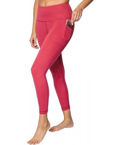 High Waist Ultra Soft 7/8 Ankle Length Leggings with Pockets for Women Earth Red Lux $14.27 Leggings