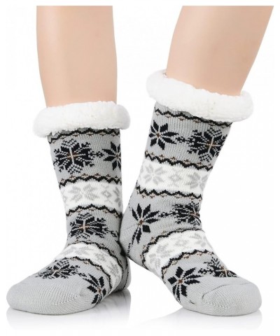 Fuzzy Socks for Women House Socks Indoor Winter Warm Furry Socks Athletic Socks for Christmas G Red Deer $7.94 Activewear