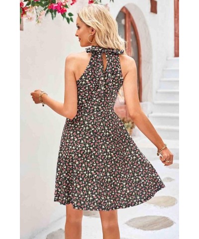 Women's 2024 Halter Neck Floral Summer Casual Sundress Floral-z35 $14.50 Dresses