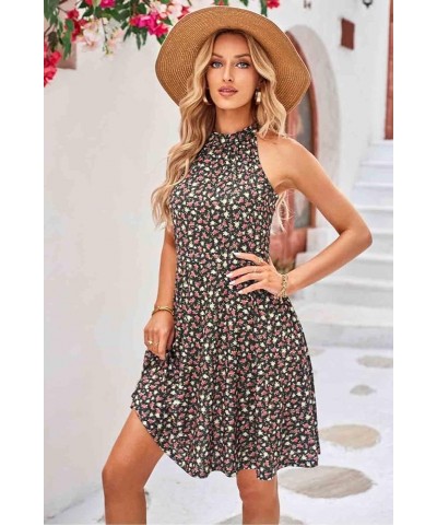 Women's 2024 Halter Neck Floral Summer Casual Sundress Floral-z35 $14.50 Dresses