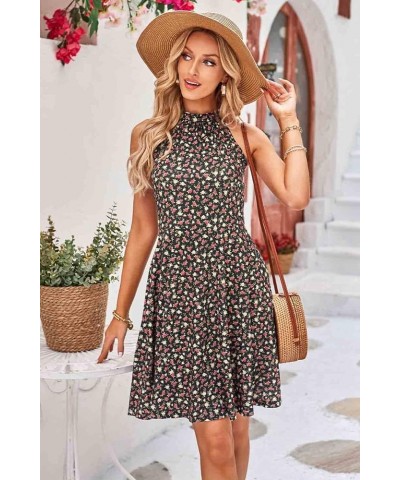 Women's 2024 Halter Neck Floral Summer Casual Sundress Floral-z35 $14.50 Dresses