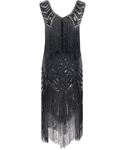 Women 1920s Flapper Dress Gatsby Sequin Vintage Wedding Formal Cocktail Dress Style 2 Black $16.05 Dresses