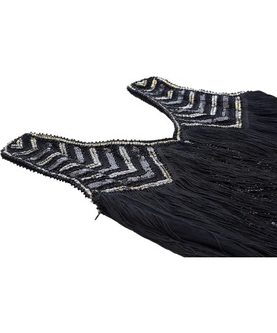 Women 1920s Flapper Dress Gatsby Sequin Vintage Wedding Formal Cocktail Dress Style 2 Black $16.05 Dresses