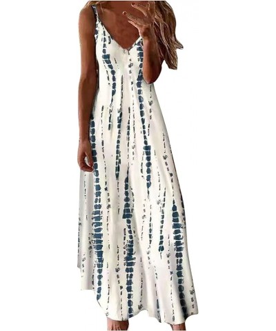 Women's Cute Summer Dresses Sleeveless Loose V-Neck Plain Maxi Dresses Casual Long Dress Short Dresses 2022 White $11.87 Dresses