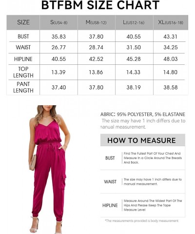 Women's Casual Sleeveless Adjustable Spaghetti Strap Jumpsuits Summer One Piece Outfits Satin Long Pants Rompers Solid Rose R...