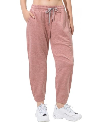 Womens Joggers Stretch Comfy Jogger Pants with Zipper Pockets Athletic Pants for Workout Running Jogging Pink $17.20 Activewear