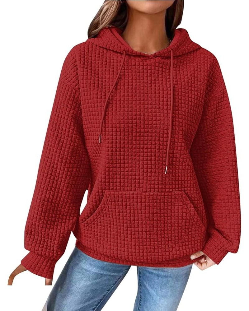 Hoodies For Women Solid Color Long Sleeve All Zip up Pullover Tops Fashion Casual Comfy Fall Clothes A2-red $11.99 Jerseys