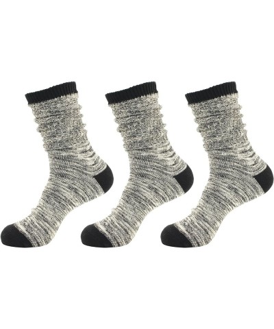 Soft Warm Crew Boot Slouch Socks for Women, Ladies and Girls, Vintage Cabin Tube Socks 3 Prs Black & White $11.19 Activewear