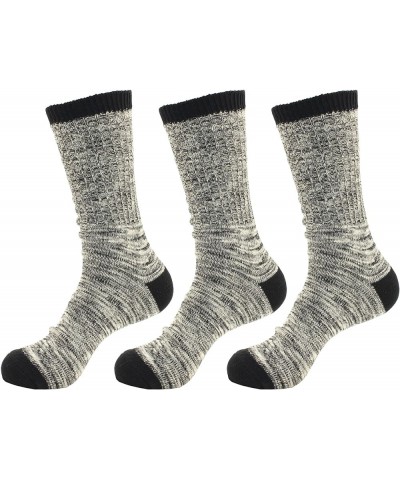 Soft Warm Crew Boot Slouch Socks for Women, Ladies and Girls, Vintage Cabin Tube Socks 3 Prs Black & White $11.19 Activewear