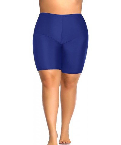 Plus Size Swim Shorts Women Tummy Control Swimsuit Bottoms High Waisted Bikini Bottom Prussian Blue $17.09 Swimsuits